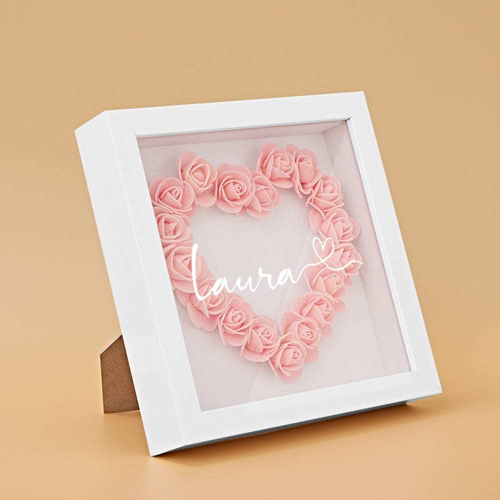 Personalized Flower Shadow Box With 3 Names Mother's Day Gifts for Mom - photowatch