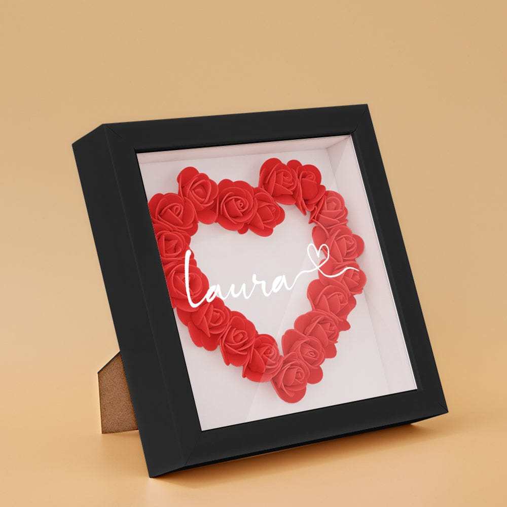 Personalized Flower Shadow Box With 3 Names Mother's Day Gifts for Mom - photowatch