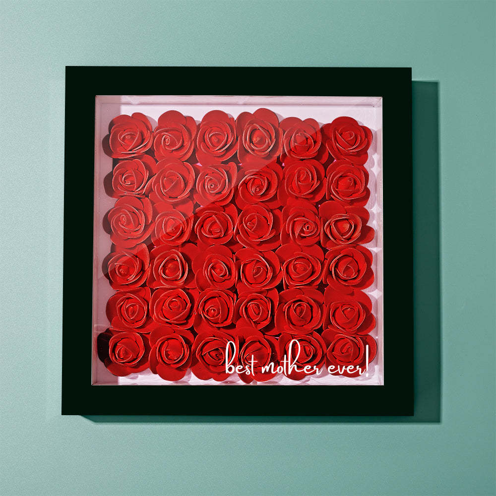 Custom Flower Shadow Box Personalized Name Flower Shadowbox Frame Gift - CustomPhotoWallet