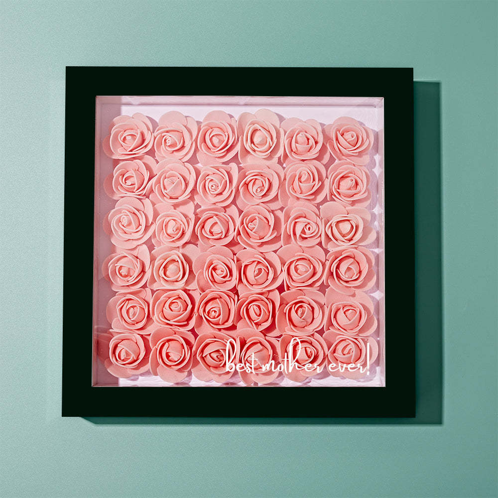 Custom Flower Shadow Box Personalized Name Flower Shadowbox Frame Gift - CustomPhotoWallet