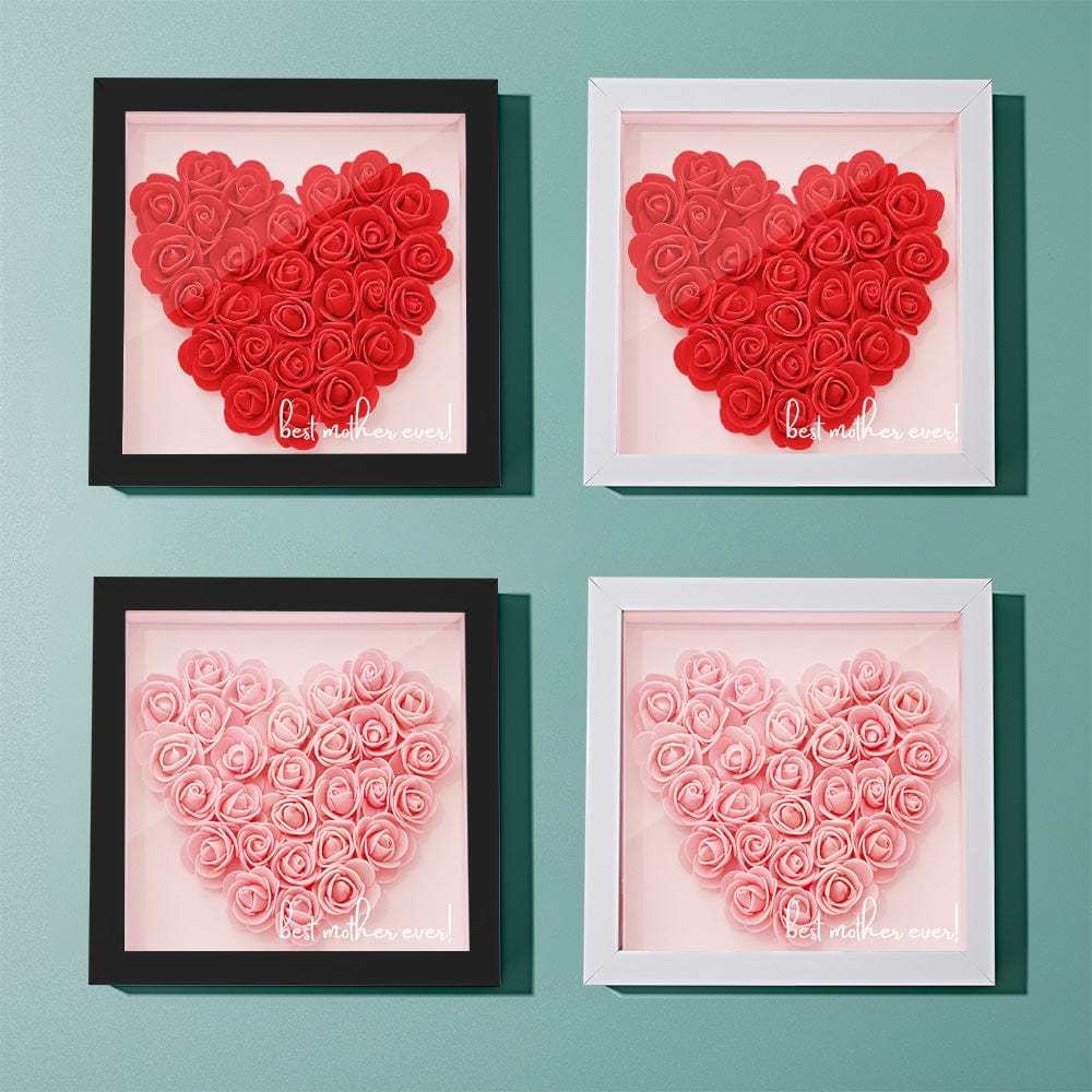 Personalized Flower Shadow Box With 3 Names Mother's Day Gifts for Mom - photowatch