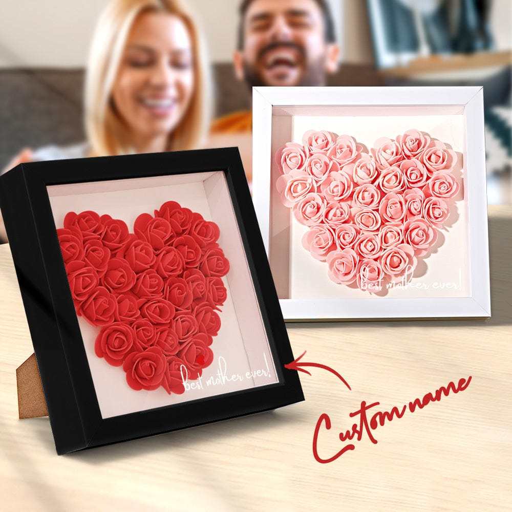 Personalized Flower Shadow Box With 3 Names Mother's Day Gifts for Mom - photowatch