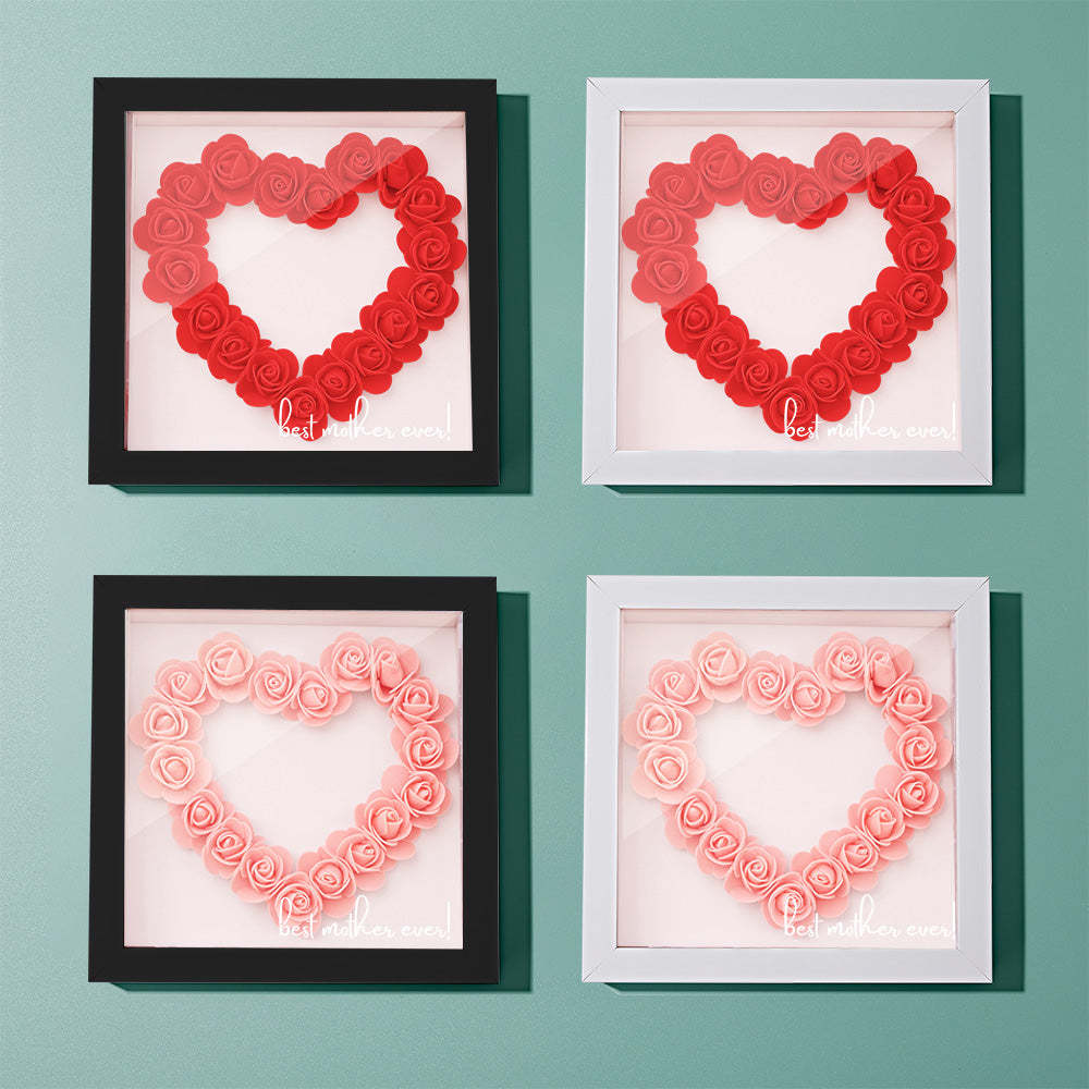 Custom Flower Shadow Box Personalized Name Flower Shadowbox Frame Gift - CustomPhotoWallet