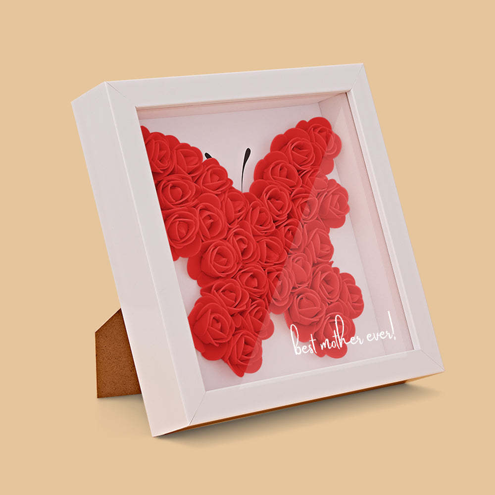 Custom Flower Shadow Box Personalized Name Flower Shadowbox Frame Gift - CustomPhotoWallet