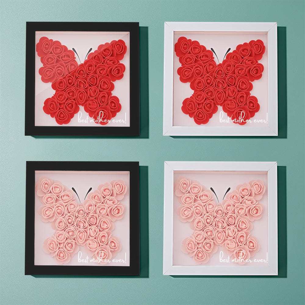 Personalized Flower Shadow Box With 3 Names Mother's Day Gifts for Mom - photowatch