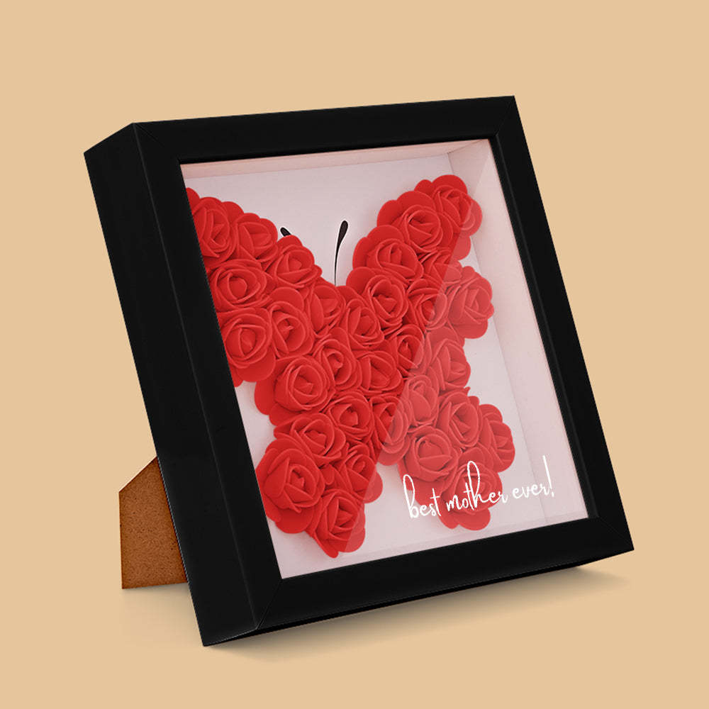 Custom Flower Shadow Box Personalized Name Flower Shadowbox Frame Gift - CustomPhotoWallet