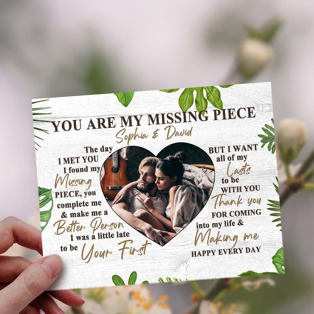 You Are My Missing Piece Custom Photo Plaque Couple Photo Acrylic Plaque Personalized Home Decor for Him - CustomPhotoWallet