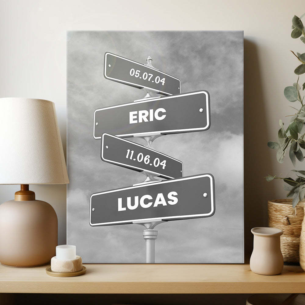 Date of Birth of Children Kids Birthday Gifts Custom Wood Plaque Personalized Guideboard Desktop Picture Frame Family Gifts - CustomPhotoWallet