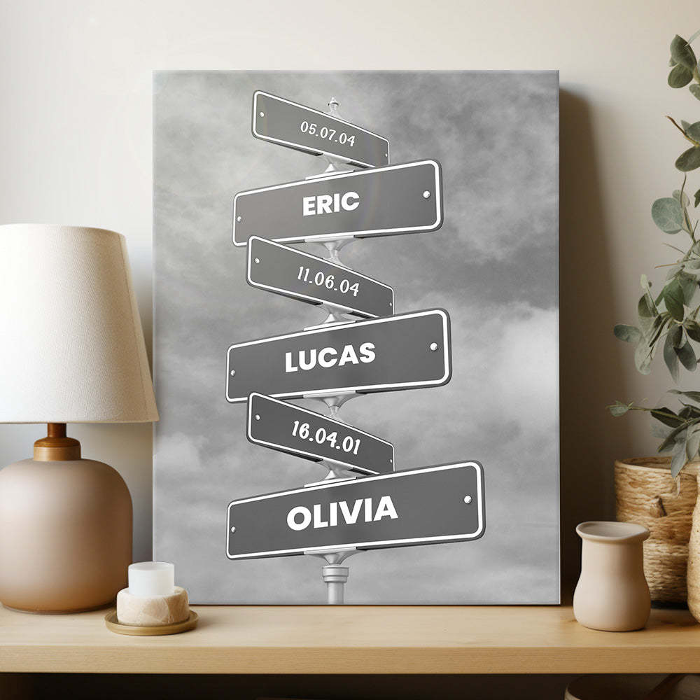 Date of Birth of Children Kids Birthday Gifts Custom Wood Plaque Personalized Guideboard Desktop Picture Frame Family Gifts - CustomPhotoWallet