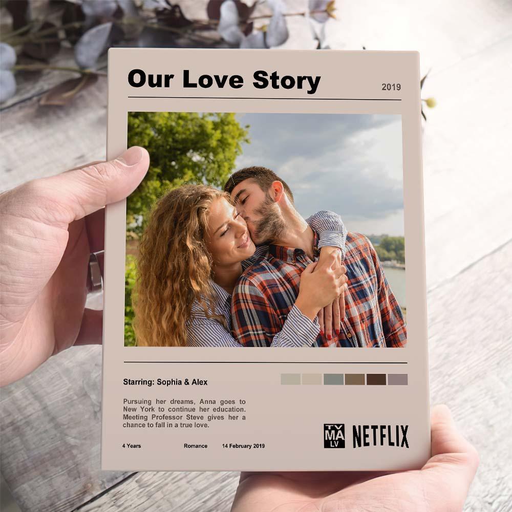 Movie Poster TV Show Poster Custom Plaque Love Story Gift for Couple - CustomPhotoWallet