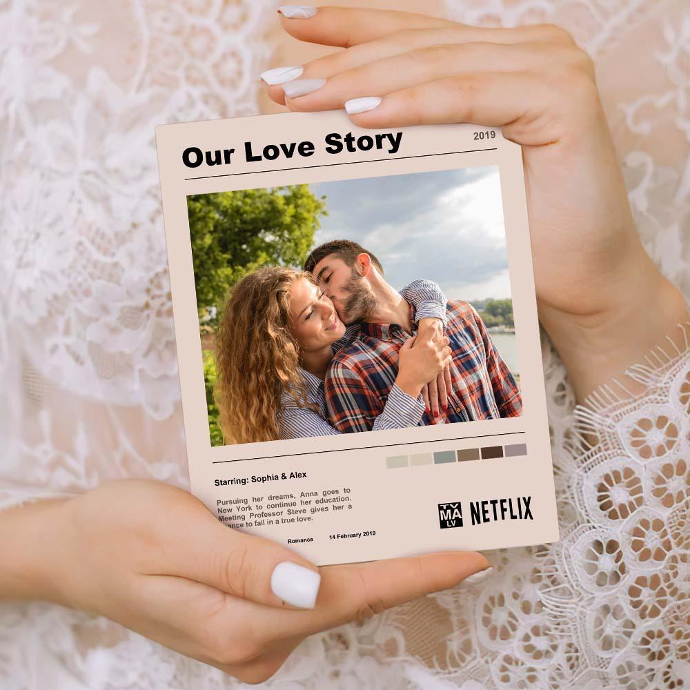 Movie Poster TV Show Poster Custom Plaque Love Story Gift for Couple - CustomPhotoWallet