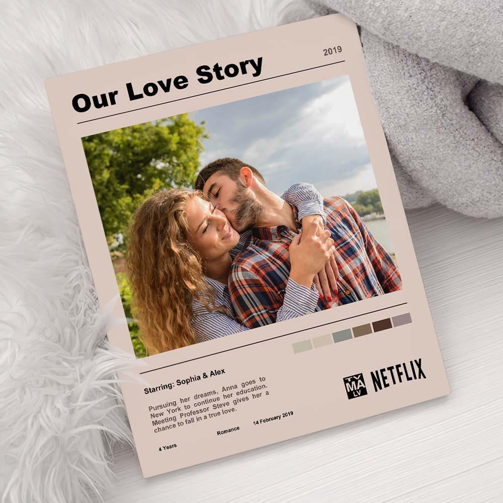 Movie Poster TV Show Poster Custom Plaque Love Story Gift for Couple - CustomPhotoWallet