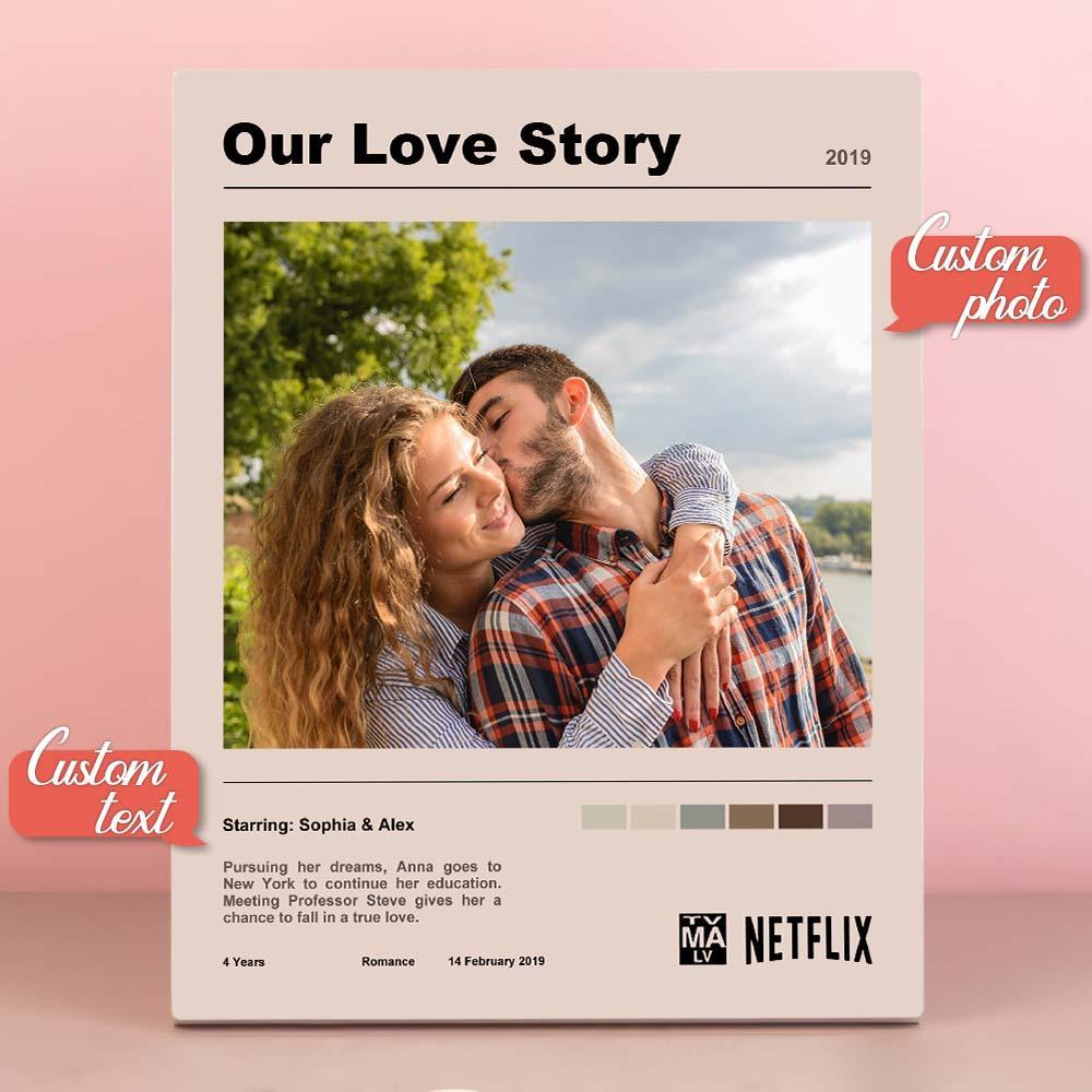 Movie Poster TV Show Poster Custom Plaque Love Story Gift for Couple - CustomPhotoWallet
