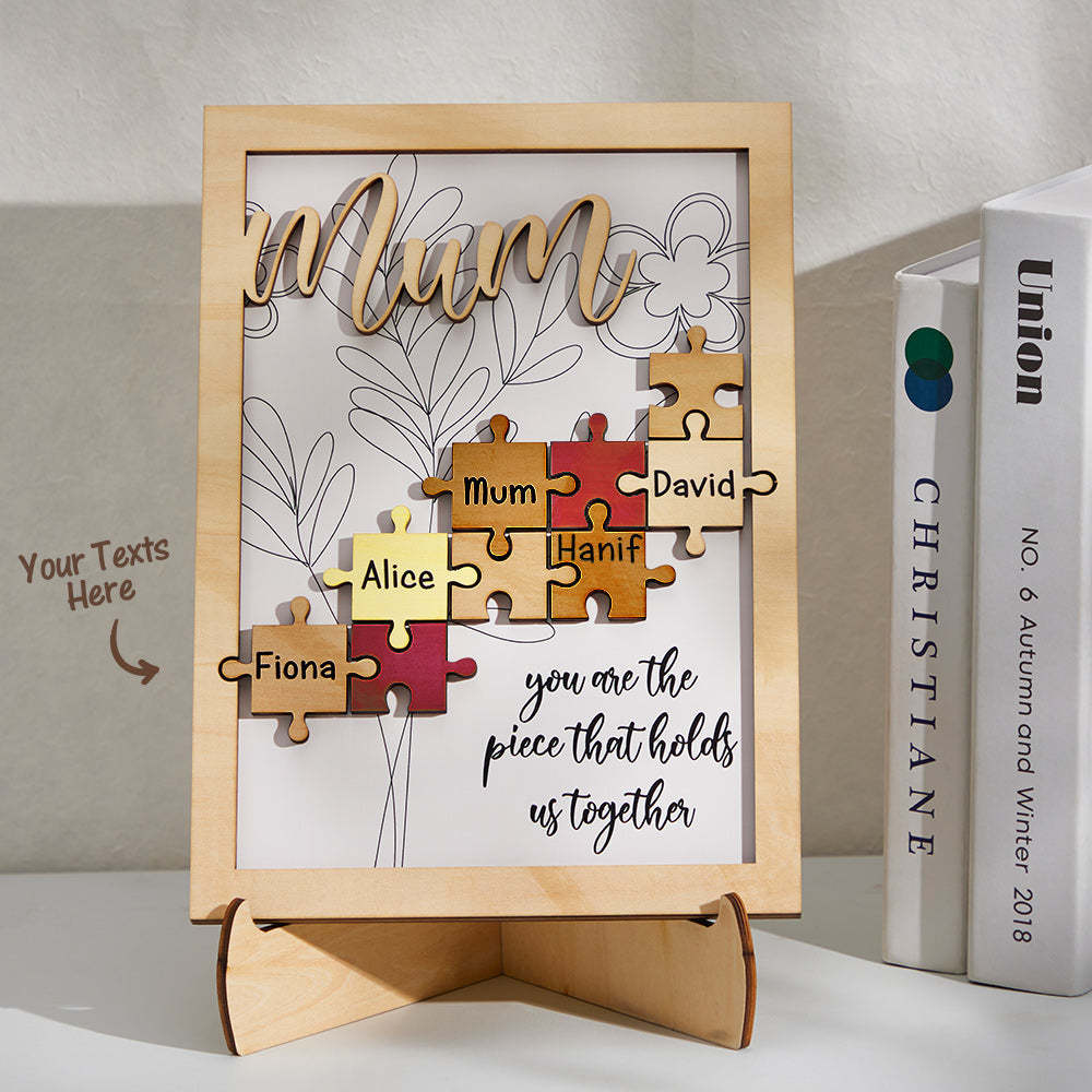 Custom Name Puzzle Ornament Creative Wooden Gifts for Mom - CustomPhotoWallet
