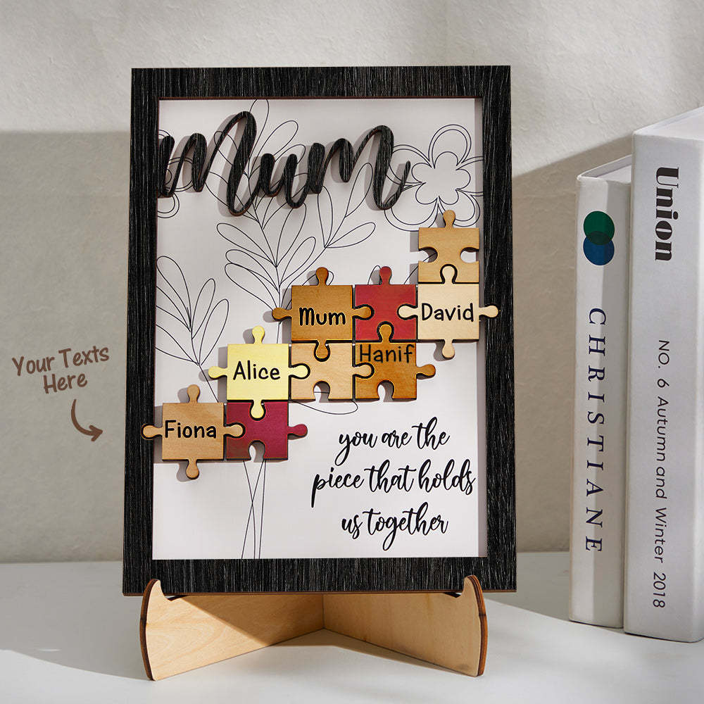 Custom Name Puzzle Ornament Creative Wooden Gifts for Mom - CustomPhotoWallet