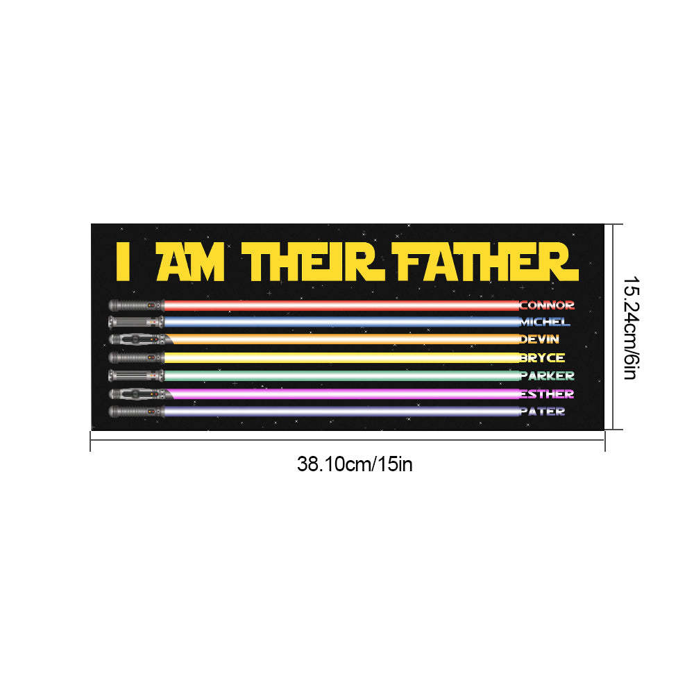 Personalized I Am Their Father Lightsaber Wooden Sign Birthday Gift for Dad - Myphotowallet