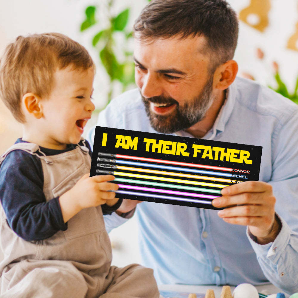 Personalized I Am Their Father Lightsaber Wooden Sign Birthday Gift for Dad - Myphotowallet