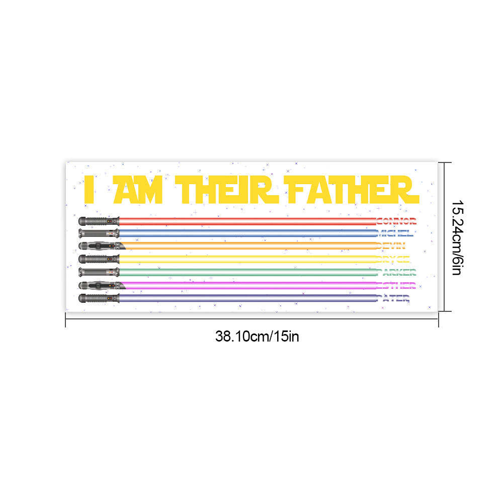 Personalized I Am Their Father Lightsaber Wooden Sign Birthday Gift for Dad - Myphotowallet