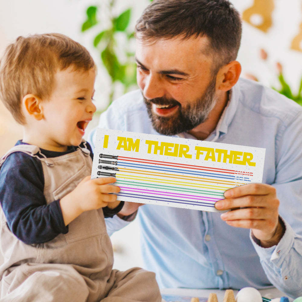 Personalized I Am Their Father Lightsaber Wooden Sign Birthday Gift for Dad - Myphotowallet