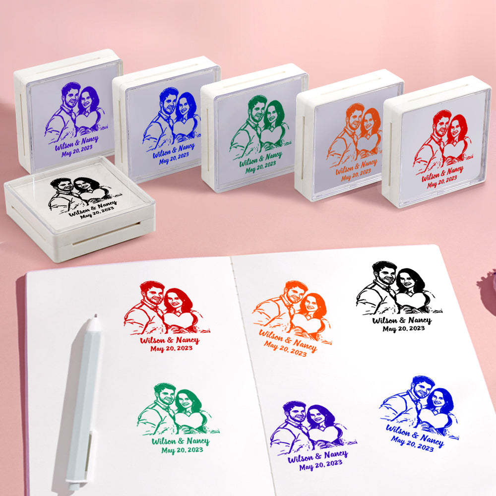 Custom Portrait Stamps Personalized Funny Stamp Gift for Birthday or Wedding - CustomPhotoWallet