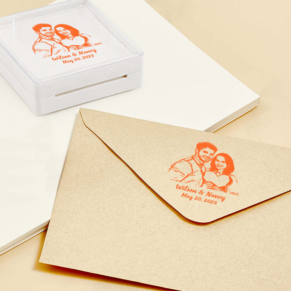Custom Portrait Stamps Personalized Funny Stamp Gift for Birthday or Wedding - CustomPhotoWallet