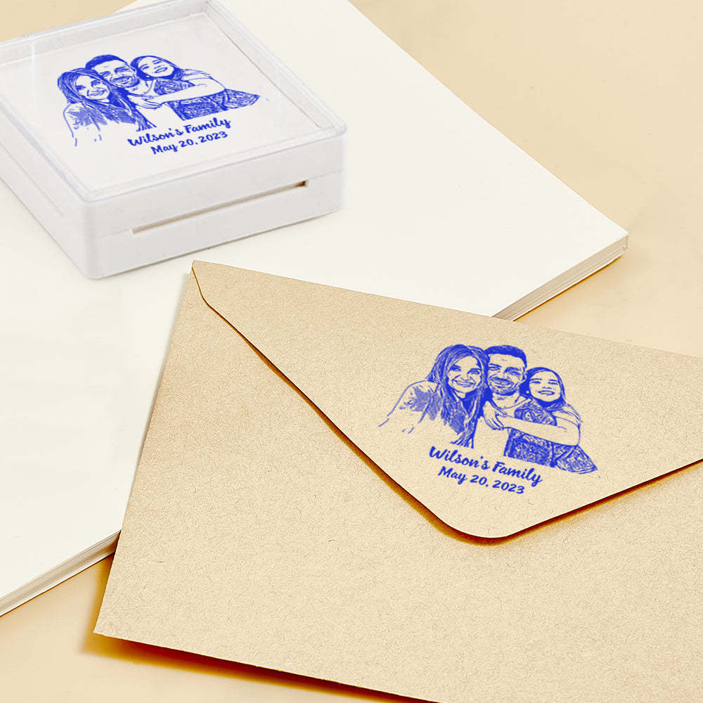Custom Portrait Stamps Personalized Funny Stamp Gift for Birthday or Wedding - CustomPhotoWallet