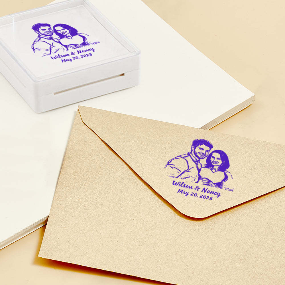 Custom Portrait Stamps Personalized Funny Stamp Gift for Birthday or Wedding - CustomPhotoWallet