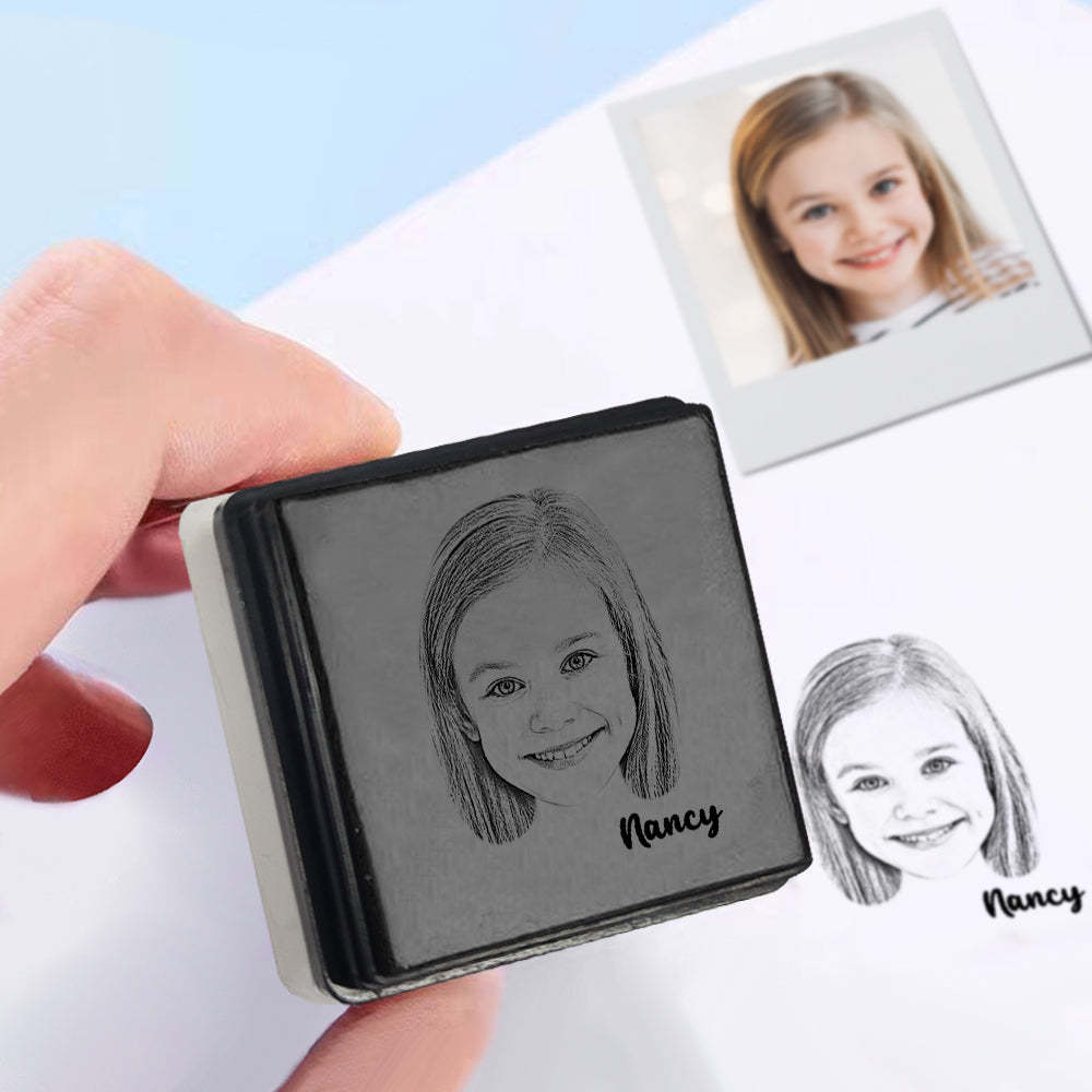 Personalized Portrait Stamp Custom with Name Stamps Funny Gifts - CustomPhotoWallet