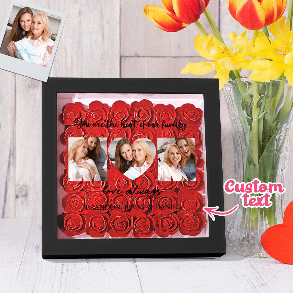 Custom Photo Flower Shadow Box Personalized Flower Shadowbox Frame Mother's Day Gift - CustomPhotoWallet