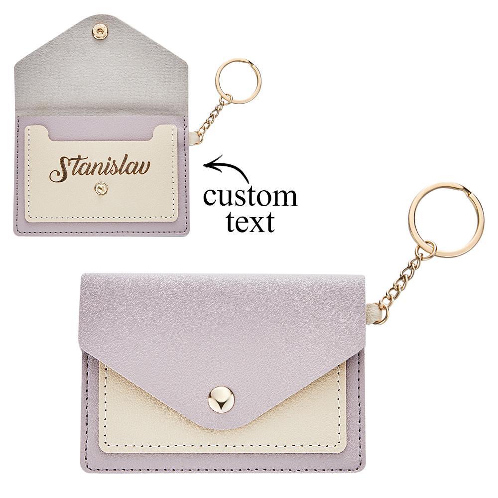 Custom Engraved Keychain Wallet Leather Card Holder Creative Gifts - CustomPhotoWallet