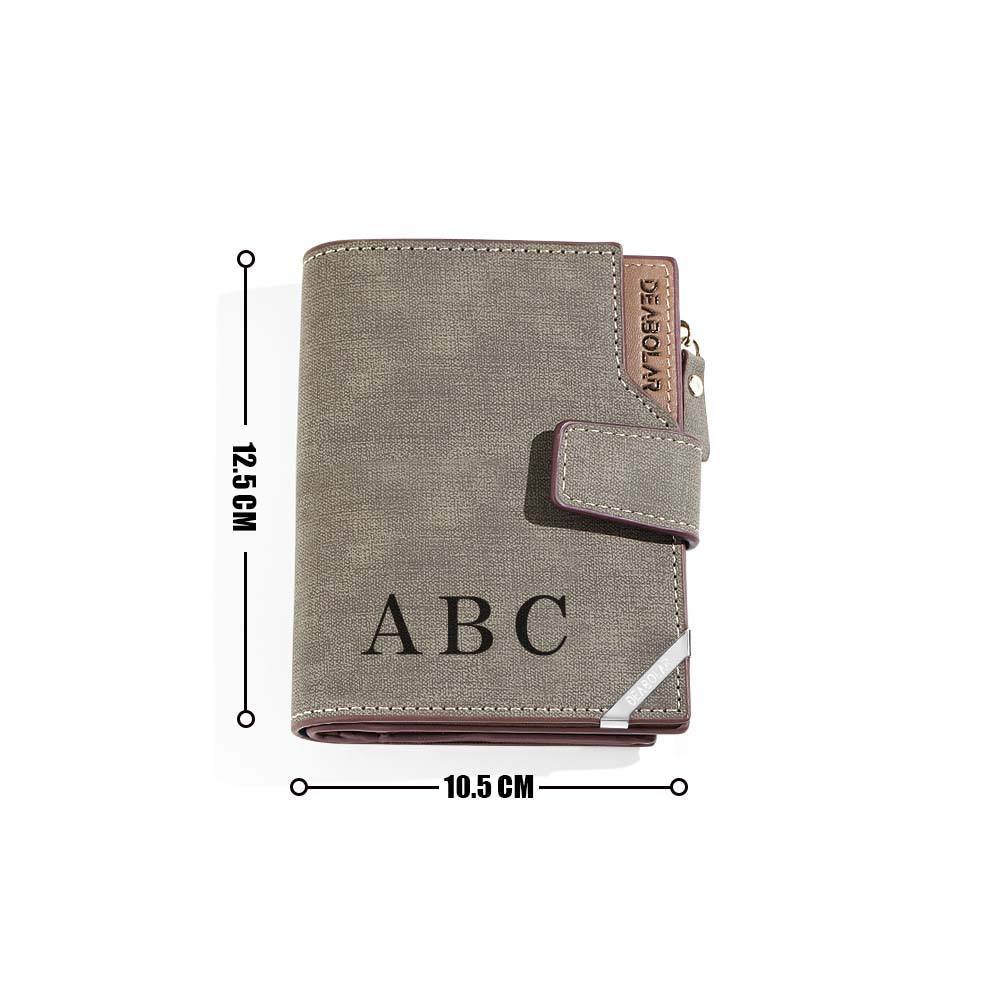 Personalized Photo Men's Foldable Leather Wallet with Text Father's Day Birthday Gift for Him - CustomPhotoWallet