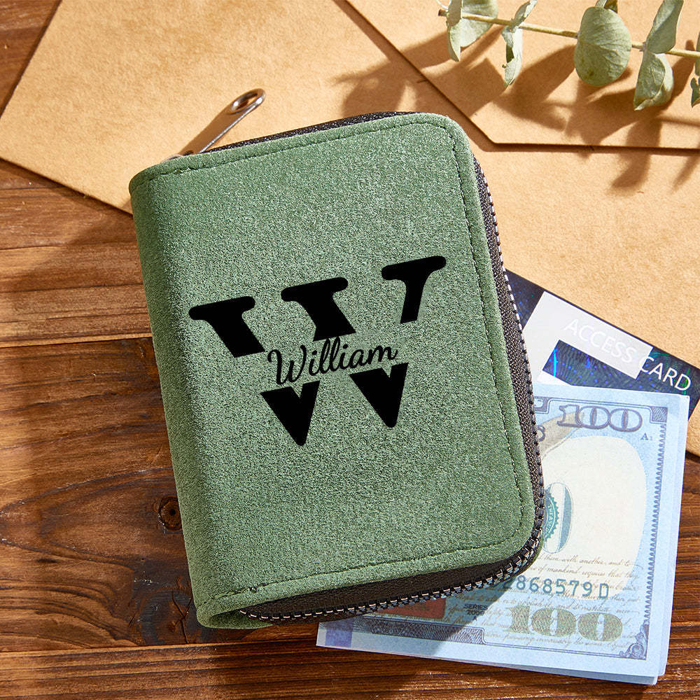 Personalised Leather Wallet with 18 Card Slots Card Holder Wallet Birthday Gift for Him - CustomPhotoWallet