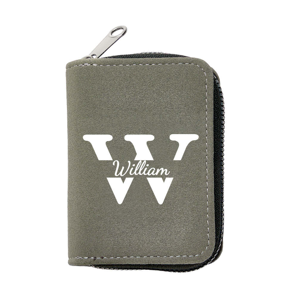 Personalised Leather Wallet with 18 Card Slots Card Holder Wallet Birthday Gift for Him - CustomPhotoWallet