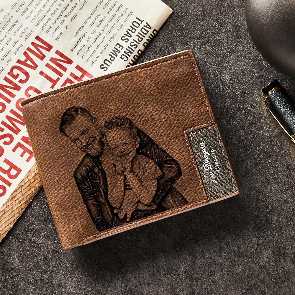 Father's Day Gifts To My Dad Love Personalized Photo Wallet Leather Wallet Engraved Wallet To My Son To My Brother - CustomPhotoWallet