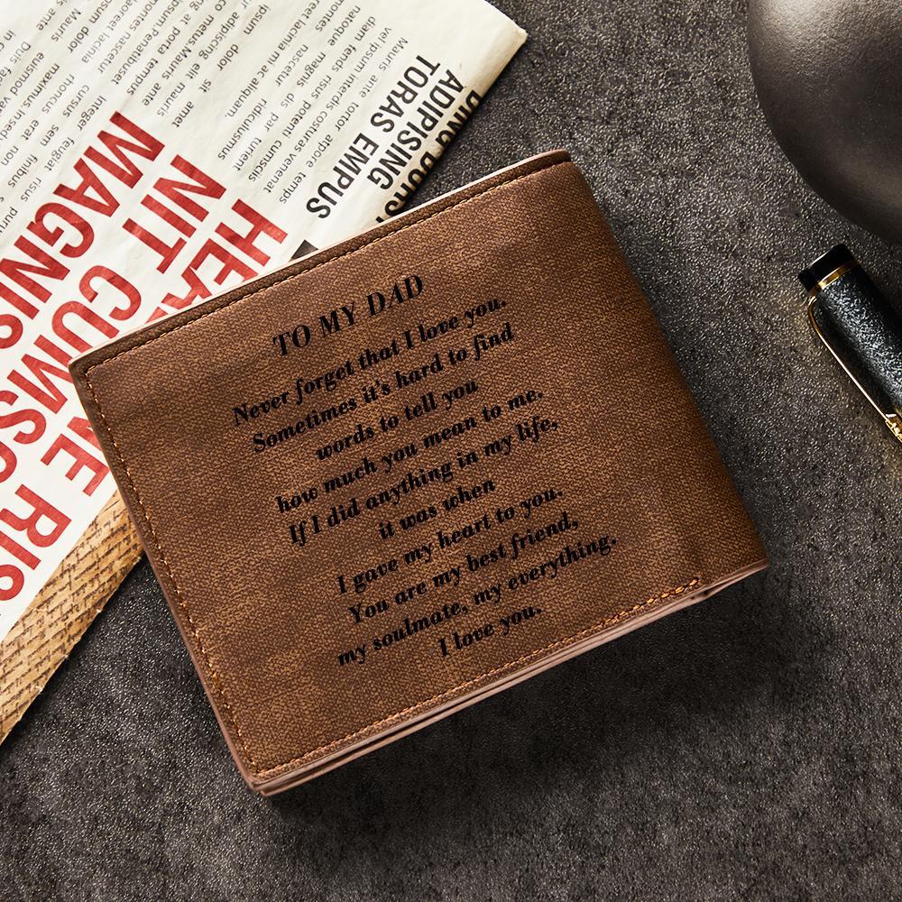 Father's Day Gifts To My Dad Love Personalized Photo Wallet Leather Wallet Engraved Wallet To My Son To My Brother - CustomPhotoWallet