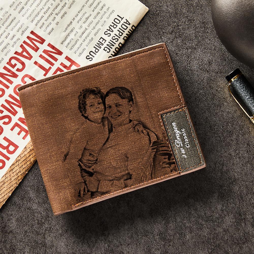 Father's Day Gifts To My Dad Love Personalized Photo Wallet Leather Wallet Engraved Wallet To My Son To My Brother - CustomPhotoWallet