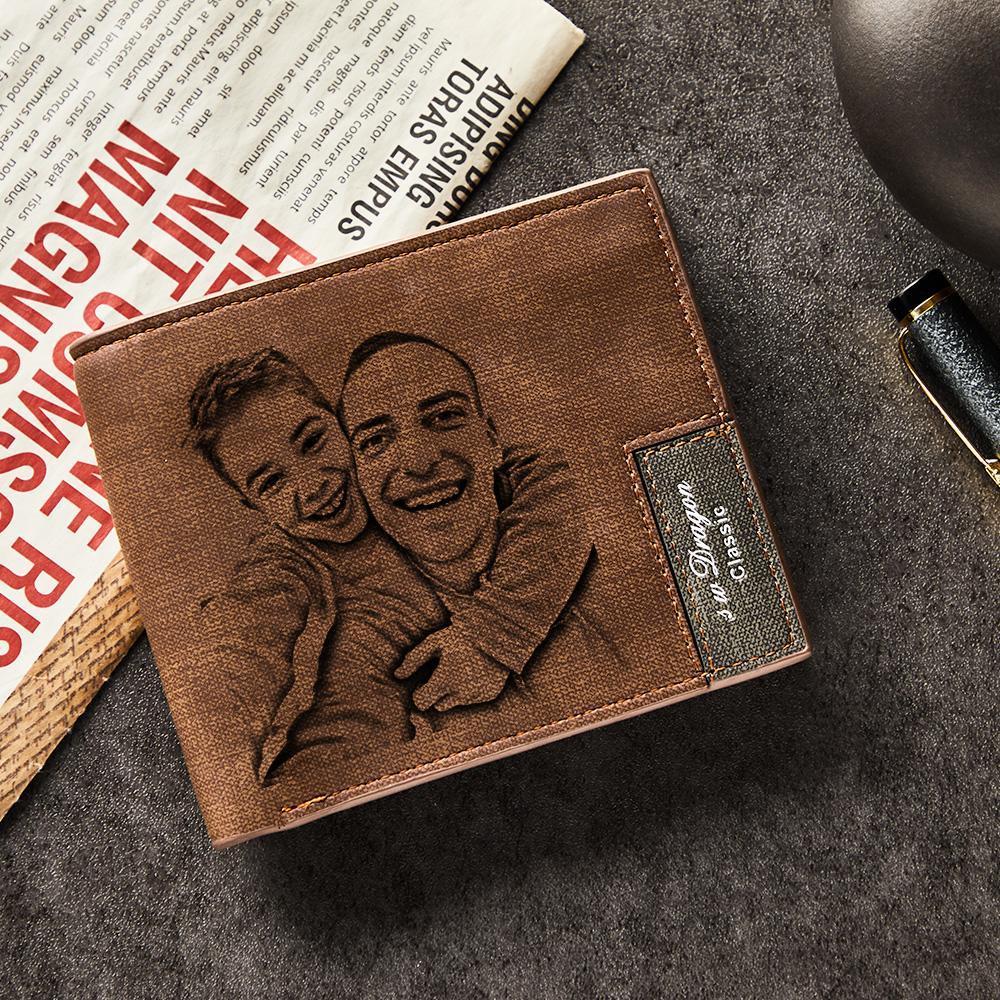 Father's Day Gifts To My Dad Love Personalized Photo Wallet Leather Wallet Engraved Wallet To My Son To My Brother - CustomPhotoWallet