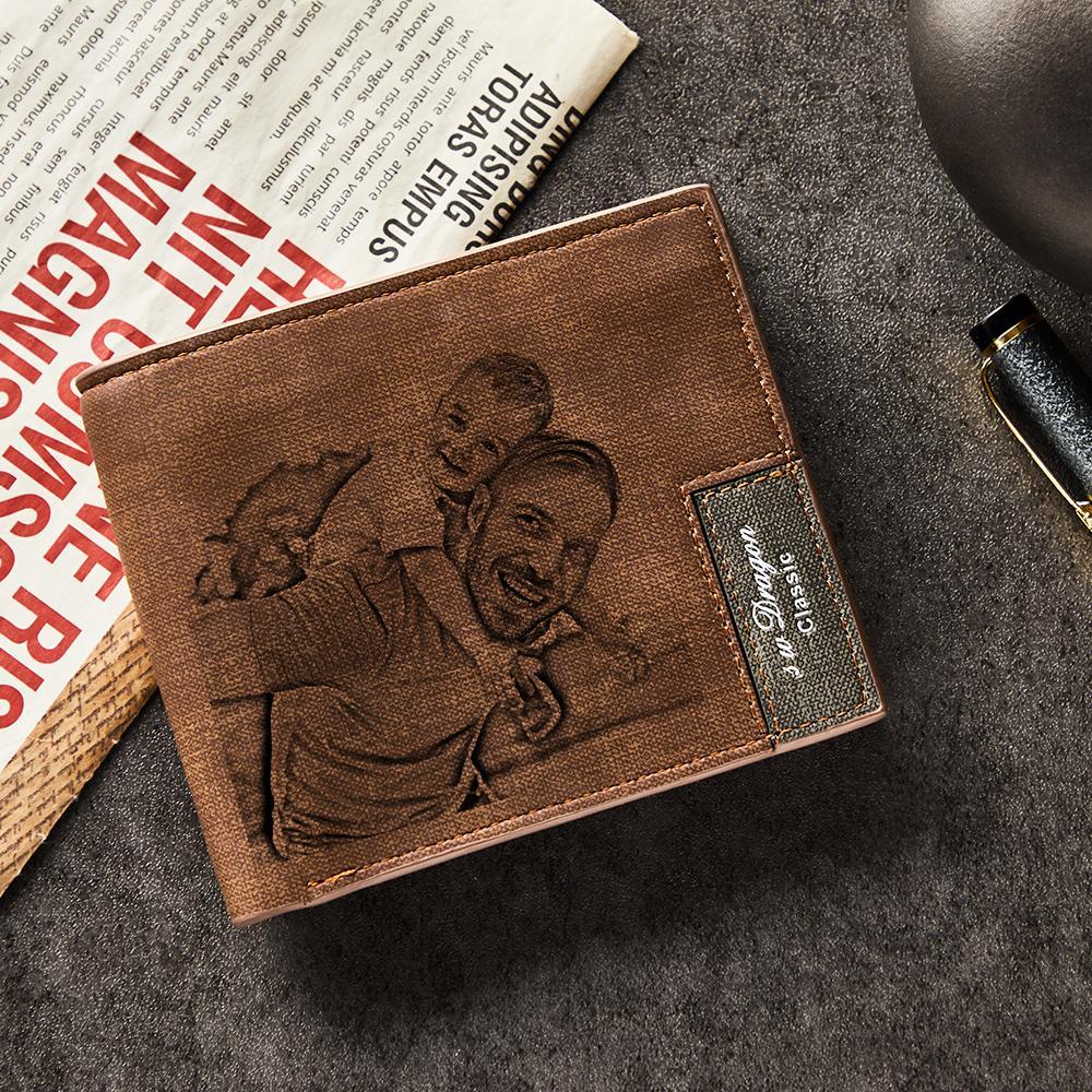 Father's Day Gifts To My Dad Love Personalized Photo Wallet Leather Wallet Engraved Wallet To My Son To My Brother - CustomPhotoWallet