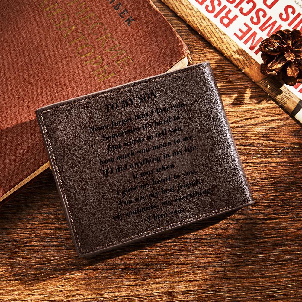 Father's Day Gifts To My Dad Love Personalized Photo Wallet Leather Wallet Engraved Wallet To My Son To My Brother - CustomPhotoWallet