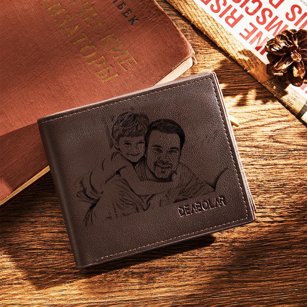 Father's Day Gifts To My Dad Love Personalized Photo Wallet Leather Wallet Engraved Wallet To My Son To My Brother - CustomPhotoWallet