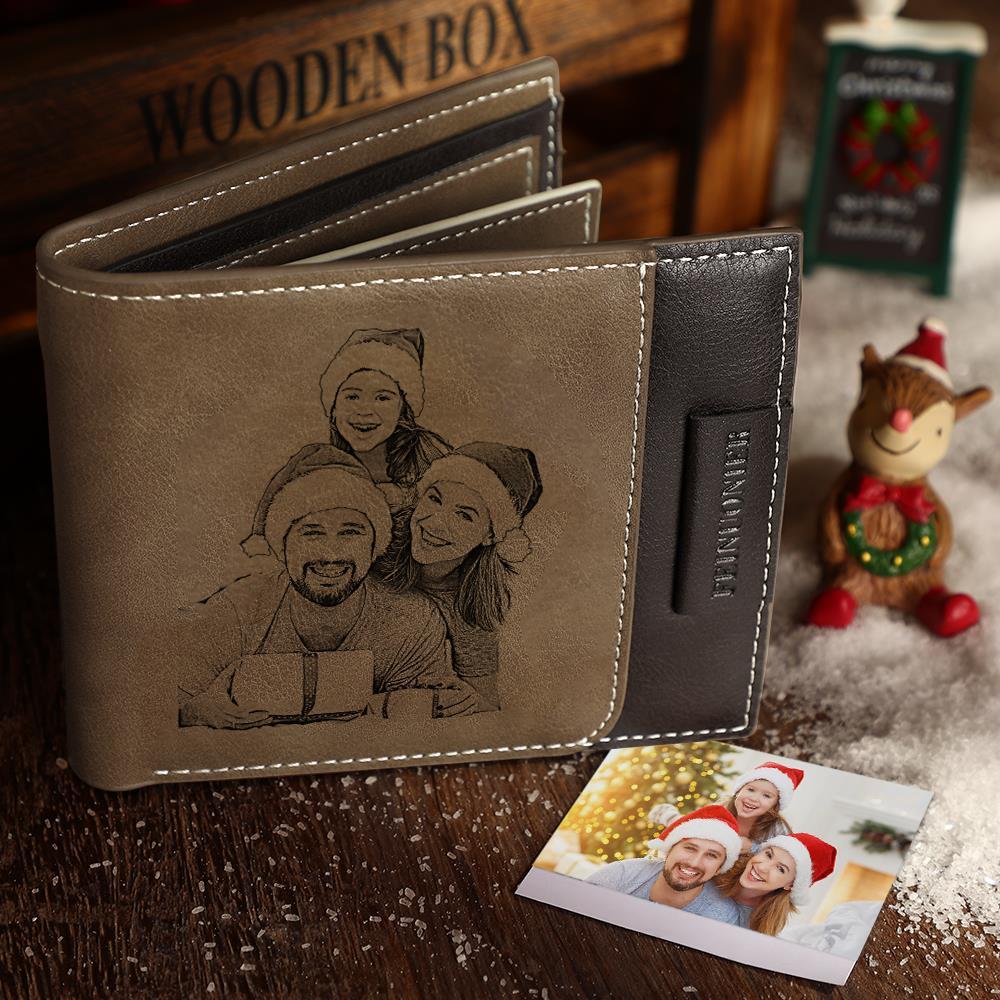 Custom Photo Engraved Short Wallet RFID Blocking Wallet