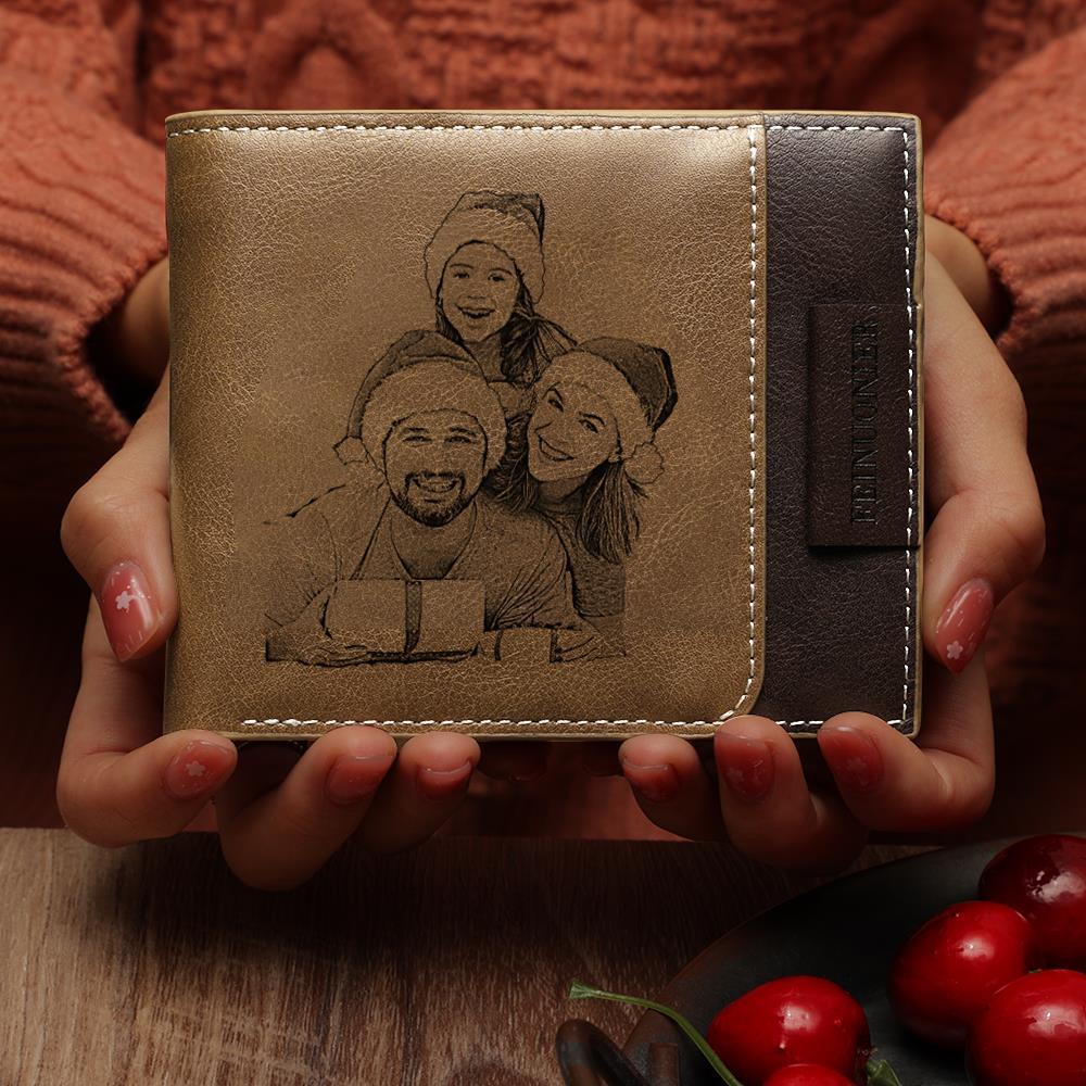 Custom Photo Engraved Short Wallet RFID Blocking Wallet