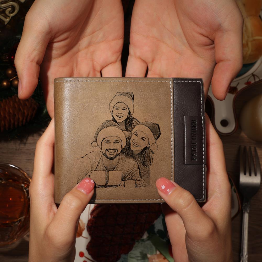 Custom Photo Engraved Short Wallet RFID Blocking Wallet
