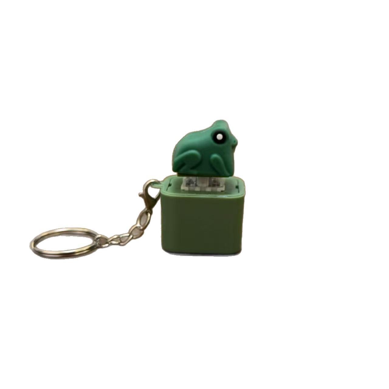 LED Light Up Frog Keychain - Press for Sound & Light! Fun Fidget Toy, Prank Gift, Stress Relief Novelty - 