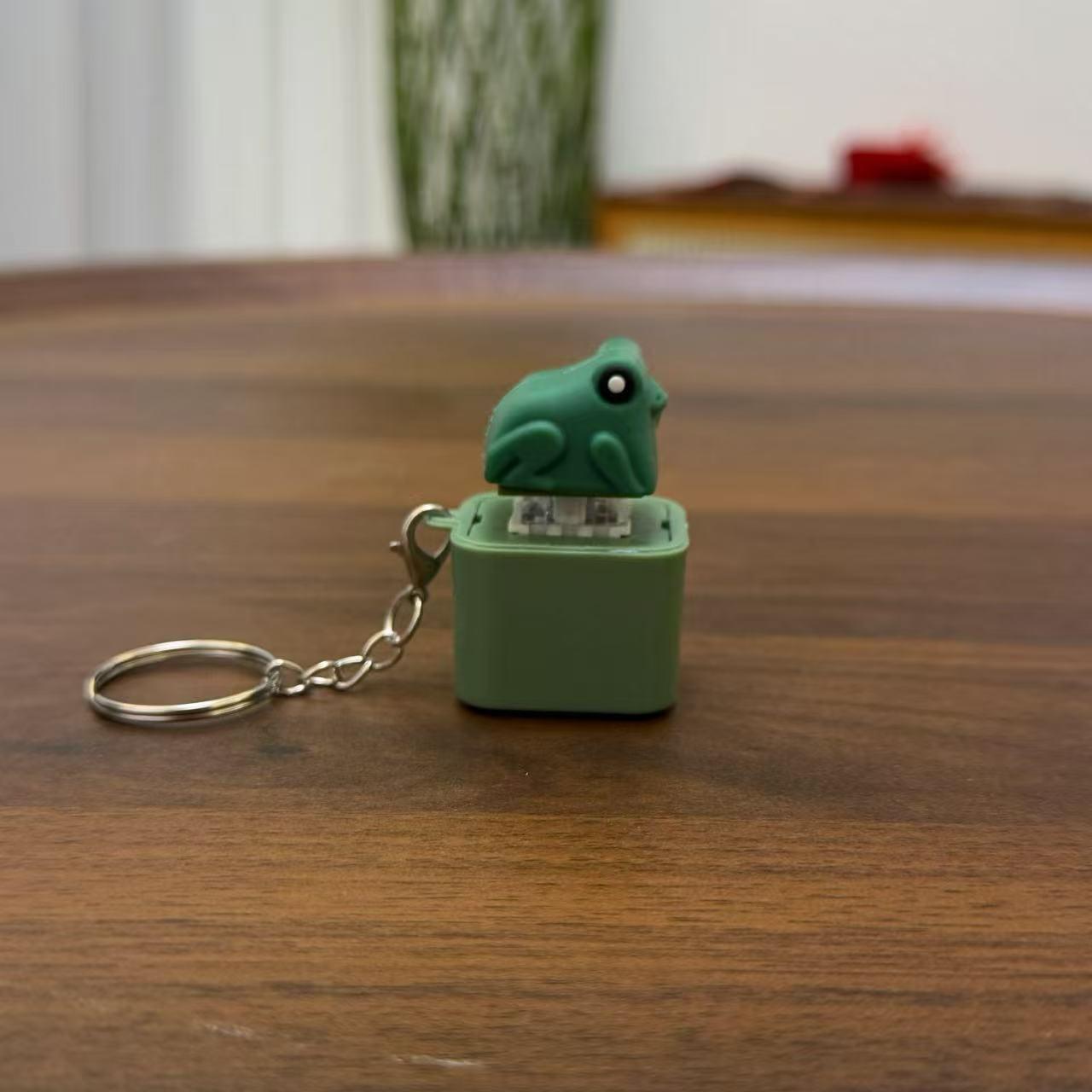 LED Light Up Frog Keychain - Press for Sound & Light! Fun Fidget Toy, Prank Gift, Stress Relief Novelty - 