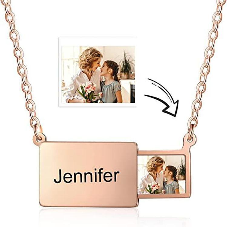 Custom Photo Envelope Necklace - Valentine's Day gift Personalized Pull-Tab Locket Gift for Loved Ones - 