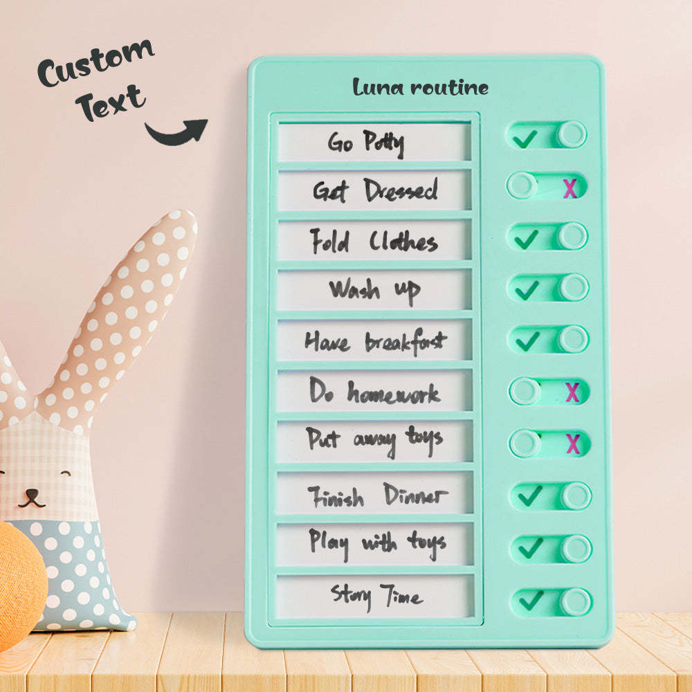 Custom Name Dry-erase Daily Routine Chart Gifts for Children - CustomPhotoWallet