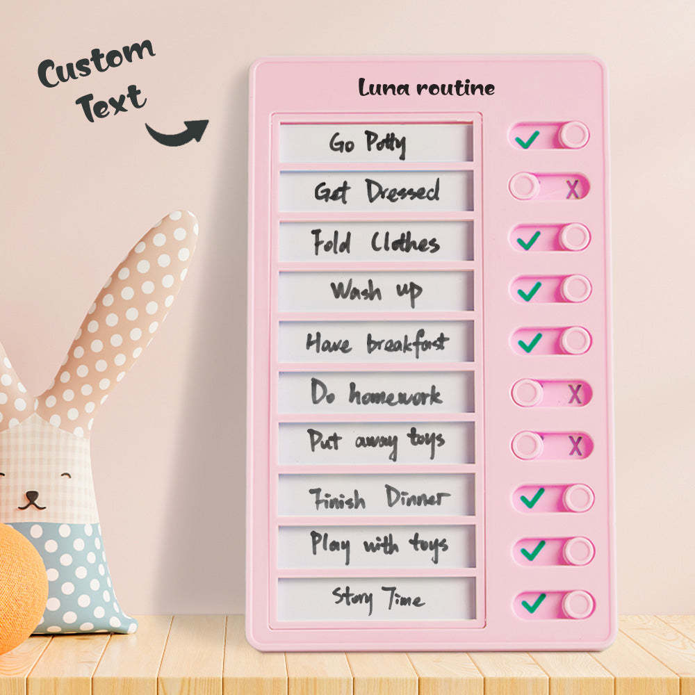 Custom Name Dry-erase Daily Routine Chart Gifts for Children - CustomPhotoWallet