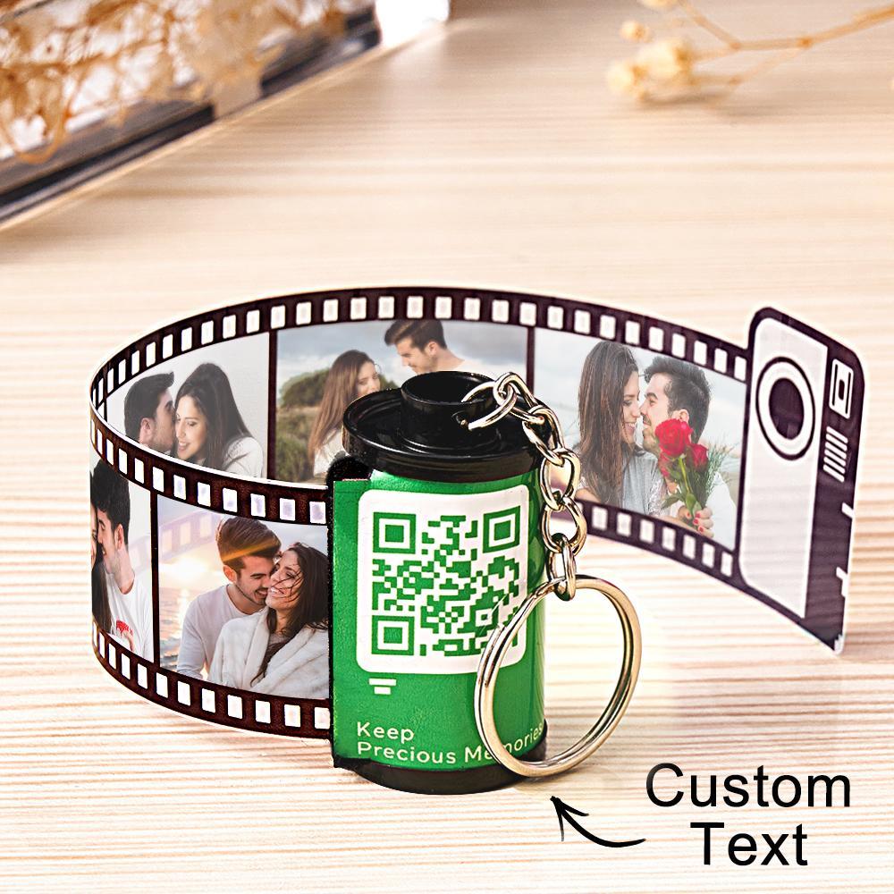 Scannable QR Code Colorful Shell Film Roll Keychain With Your Photo Camera Keychain Valentine's Day Gift - CustomPhotoWallet