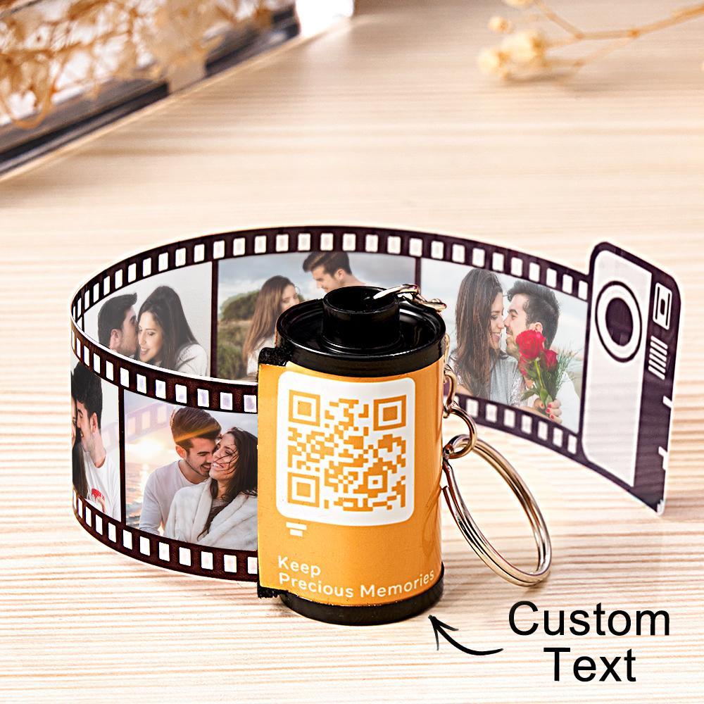 Scannable QR Code Colorful Shell Film Roll Keychain With Your Photo Camera Keychain Valentine's Day Gift - CustomPhotoWallet